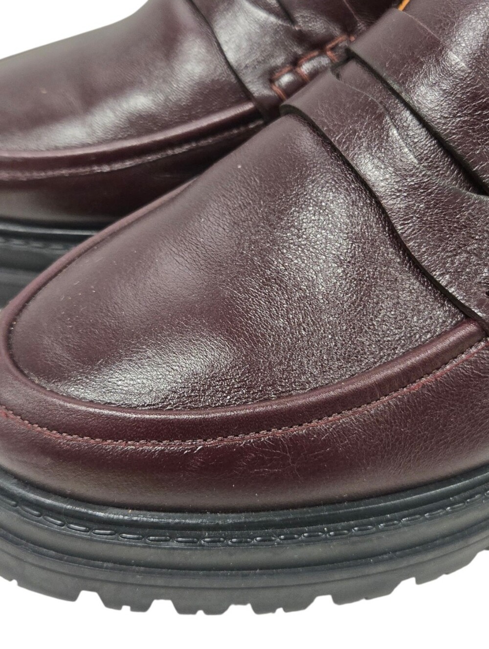 Sezane Albane Loafers  Glossy Burgundy size 42/ US 11 - Picture 6 of 14